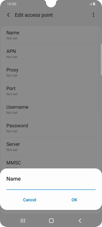 Key in O2 UK MMS and press OK.