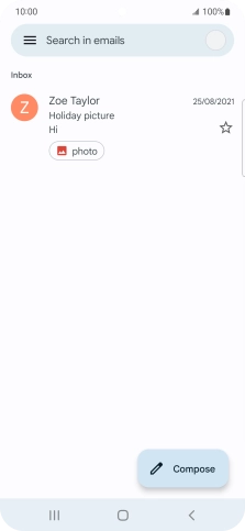 Press the email account icon.