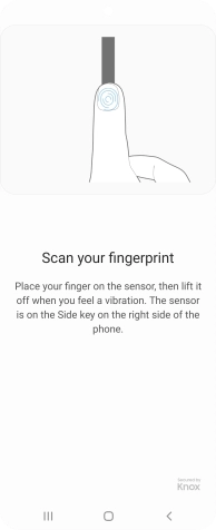 Follow the instructions on the screen to create the phone lock code using your fingerprint.