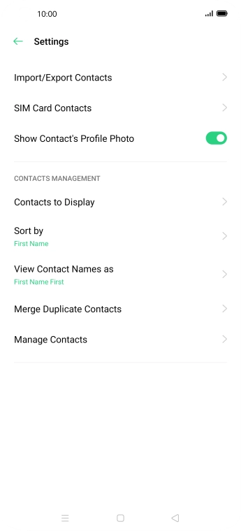 Press SIM Card Contacts.