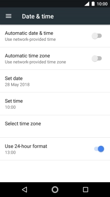Press Automatic date & time to turn on the function.