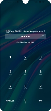 Key in your SIM PIN and press OK. The default SIM PIN is 0000.