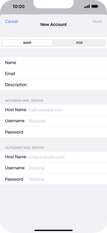 Press IMAP.