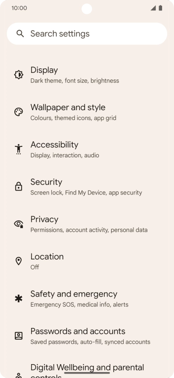 Press Passwords and accounts. Press Passwords and accounts.
