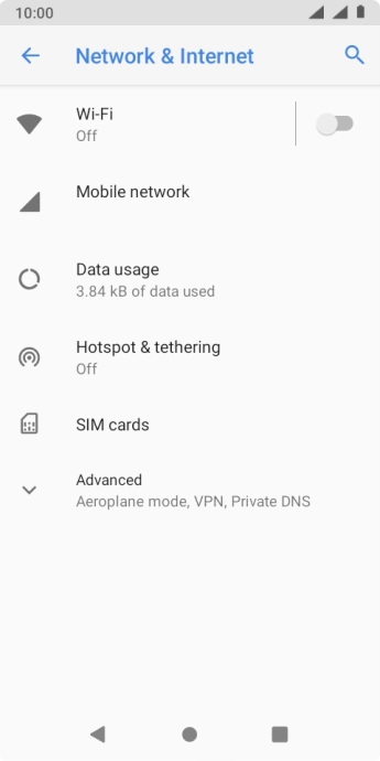 Press Mobile network. Press Mobile network.