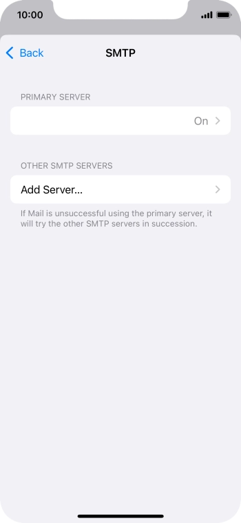 Press the field below 'PRIMARY SERVER'.