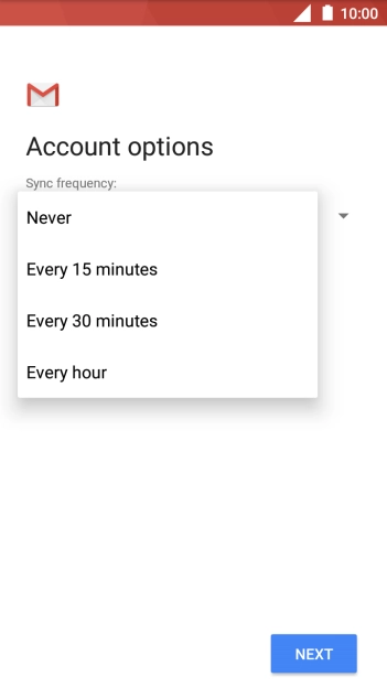 Press the required setting.