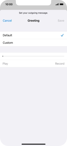 Press Default to select the default greeting.