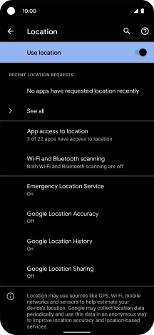 Press Google Location Accuracy.