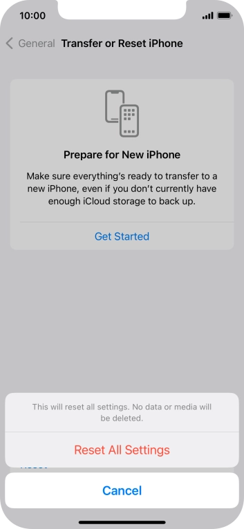 Press Reset All Settings.