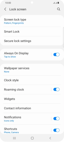 Press Screen lock type and key in the additional phone lock code you created earlier.