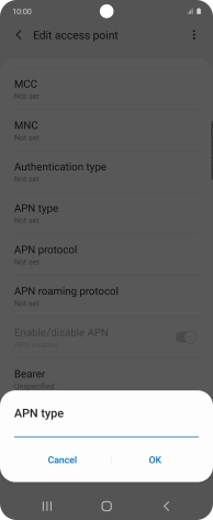 Key in default and press OK.