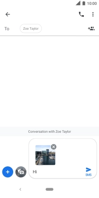 Press the send icon when you've finished your picture message.