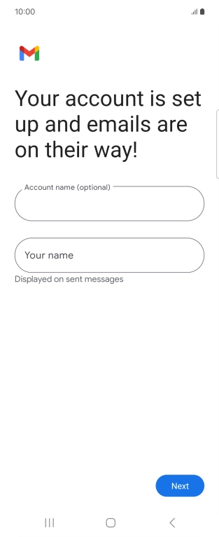 Press the field below 'Account name (optional)' and key in the required name.