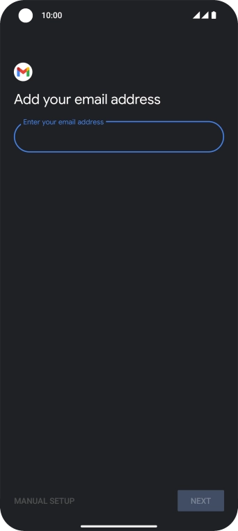 Press the field below 'Enter your email address' and key in your email address.
