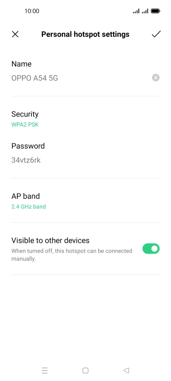 Press the field below 'Name' and key in the required name.