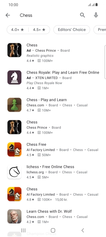 Press the required app.
