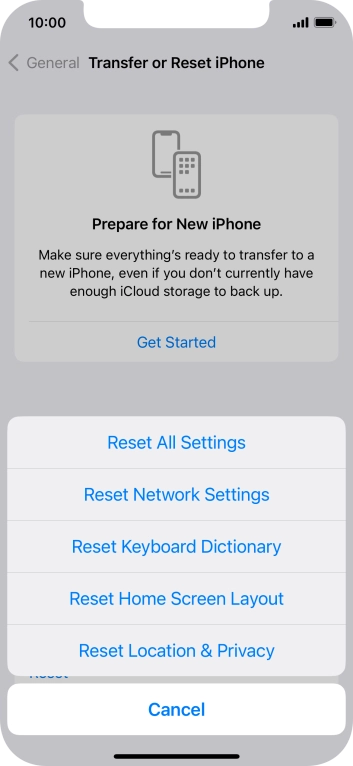 Press Reset All Settings.
