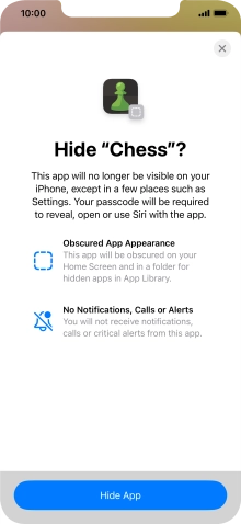 Press Hide App.