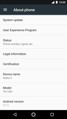Press System update. If a new software version is available, it's displayed. Follow the instructions on the screen to update the phone software.