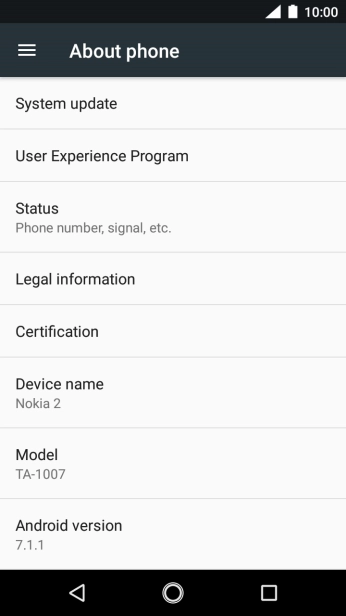 Press System update. If a new software version is available, it's displayed. Follow the instructions on the screen to update the phone software.