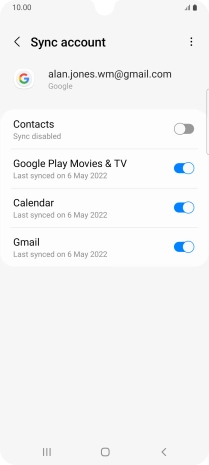 Press the indicator next to 'Contacts' to turn on the function.