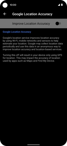 If you press the indicator next to 'Improve Location Accuracy' to turn on the function, your phone can find your exact position using the GPS satellites, the mobile network and nearby WiFi networks. Satellite-based GPS requires a clear view of the sky.