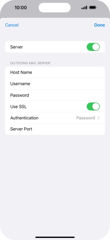 Press the indicator next to 'Use SSL' to turn off the function.