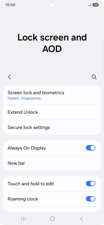 Press Screen lock and biometrics and key in the additional lock code you created earlier.