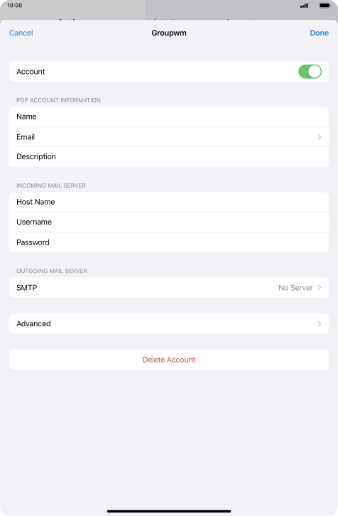 Press SMTP.