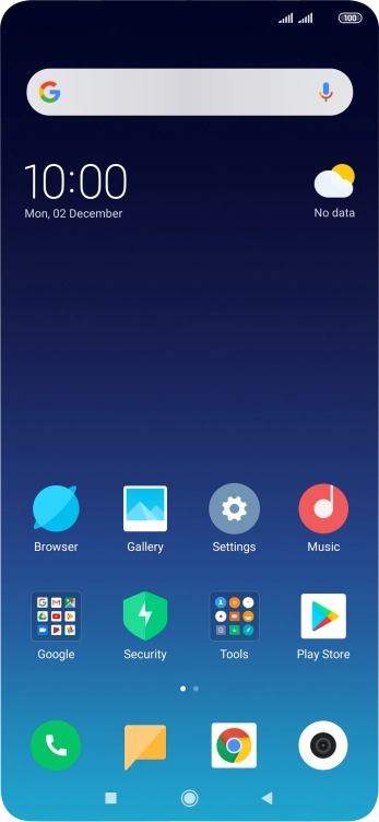 Press the message icon.