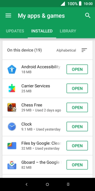 Press the required app.