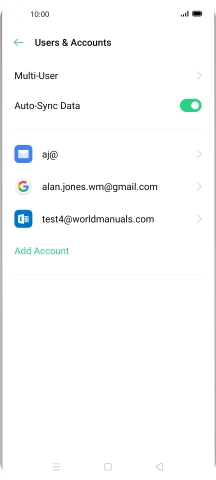 Press the indicator next to 'Auto-Sync Data' to turn the function on or off.