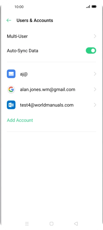 Press the indicator next to 'Auto-Sync Data' to turn the function on or off.