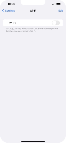Press the indicator next to 'Wi-Fi' to turn on the function.