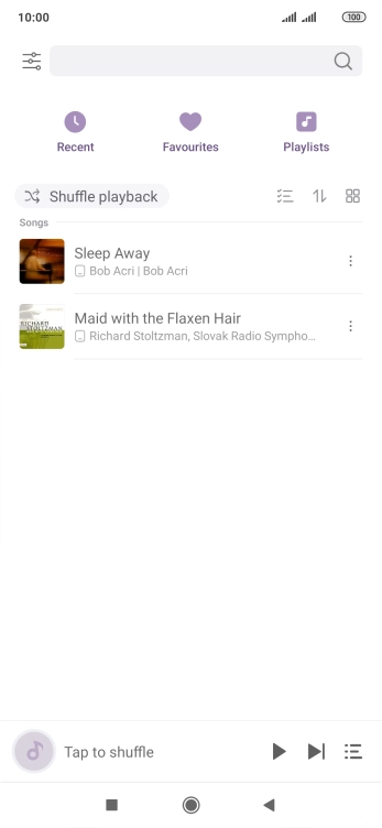 Press the required audio file.