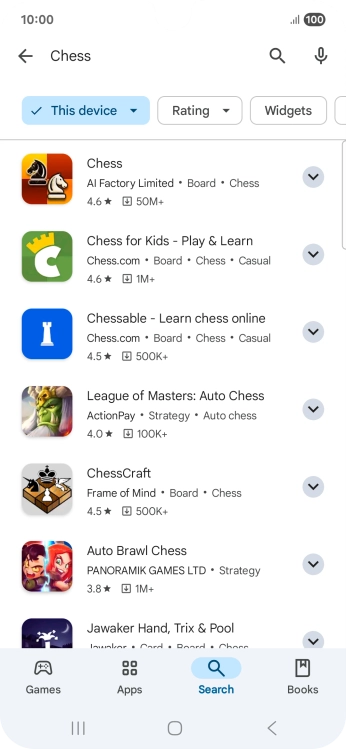 Press the required app.
