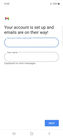 Press the field below 'Your name' and key in the required sender name.
