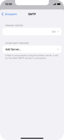 Press the field below 'PRIMARY SERVER'.