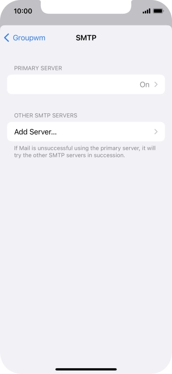 Press the field below 'PRIMARY SERVER'.