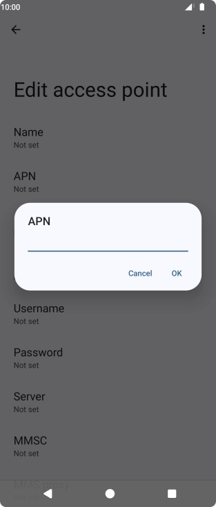 Key in wap.o2.co.uk and press OK.