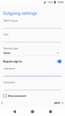 Press the field below 'Password' and key in the password for your email account.