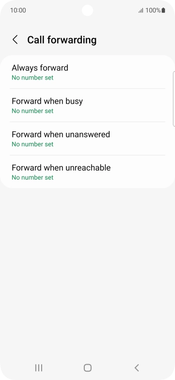 Press the required divert type.