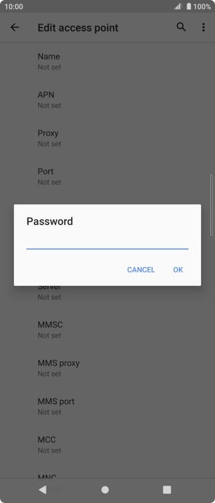 Key in password and press OK. Key in password and press OK.