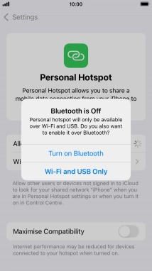 If WiFi is turned on, press Wi-Fi and USB Only.