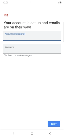 Press the field below 'Your name' and key in the required sender name.