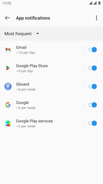 Press the indicator next to the required apps to turn the function on or off. Press the indicator next to the required apps to turn the function on or off.