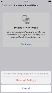 Press Reset All Settings.