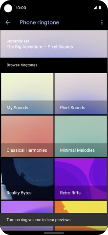 Press the required category.