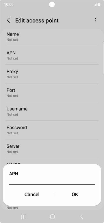 Key in wap.o2.co.uk and press OK.